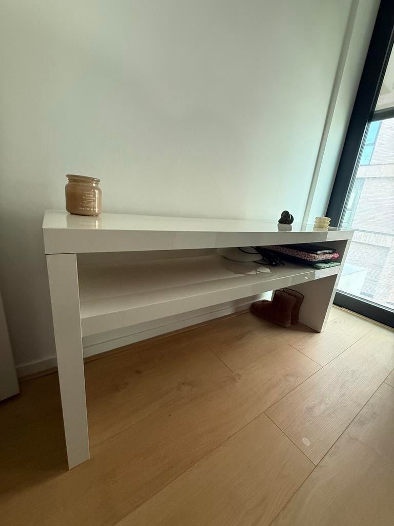 Witte IKEA bank/console tafel - Zo goed als nieuw!, Ophalen, Kunststof, Zo goed als nieuw, 75 cm of meer