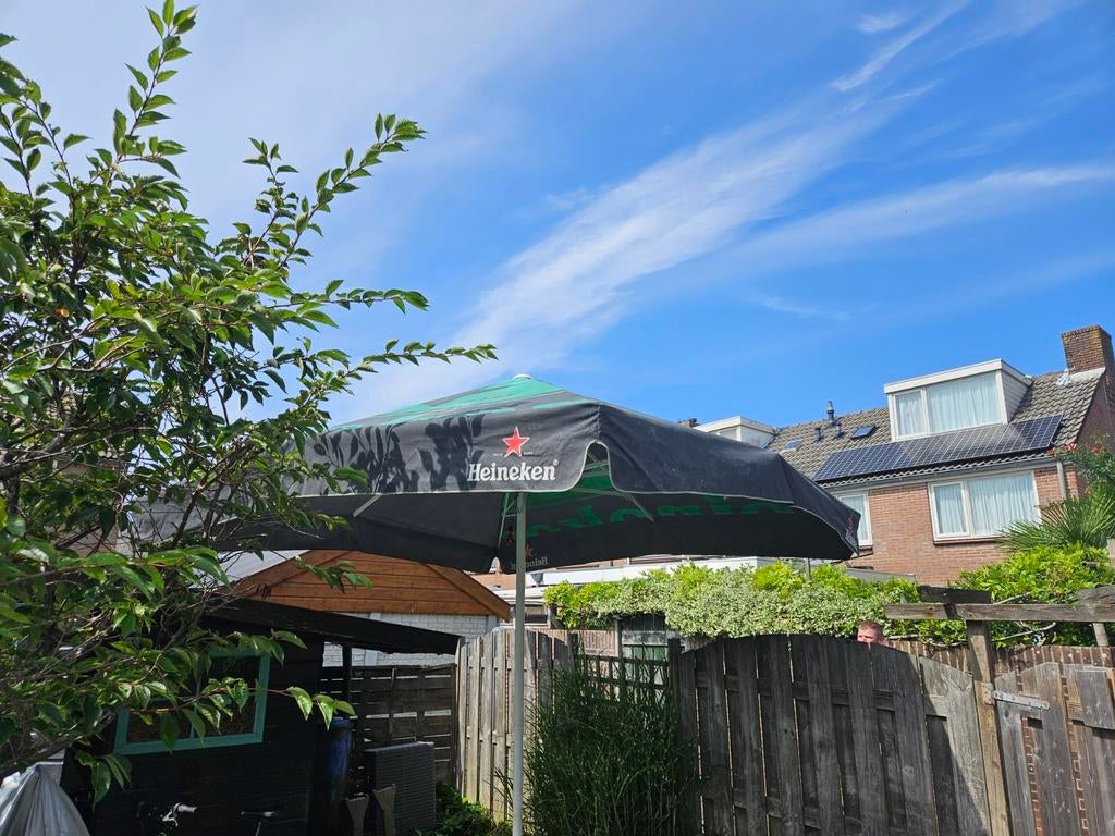 Heineken Parasol - 3x3 Meter, Ophalen of Verzenden, Gebruikt, 2 tot 3 meter, Stokparasol