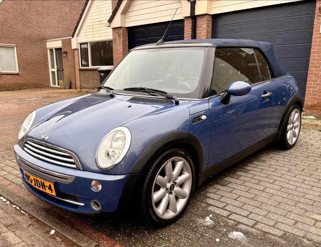 Mini 1.6 16V Cooper Cabrio 2005 Blauw, Auto's, Mini, Voorwielaandrijving, Zwart, 4 cilinders, Cabriolet