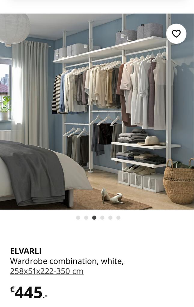 IKEA ELVARLI kastensysteem - 5 sets, Met plank(en), Gebruikt, 200 cm of meer, Metaal