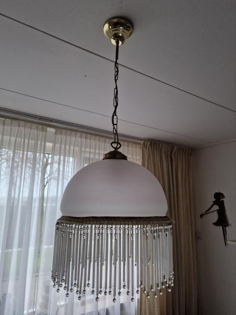 Art Deco Hanglamp met mooi licht, Ophalen, Gebruikt, Glas, Minder dan 50 cm