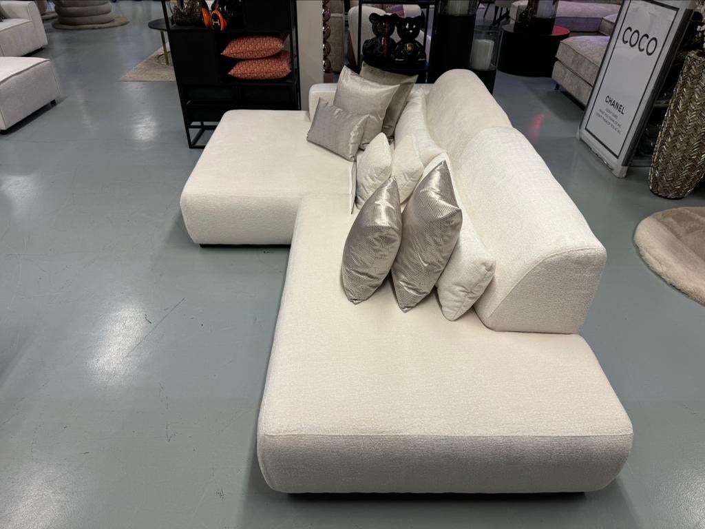 Luxe Velvet Teddy Loungebank Le Duo 180x290cm Wit - NIEUW, 250 tot 300 cm, Info@oosterbaanwonen.nl, Venus 31 8448CE Heerenveen