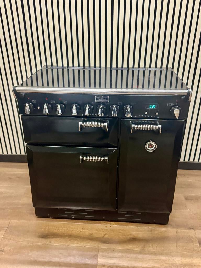 Luxe Falcon Elan keramische Fornuis met 3 ovens 90 cm, Witgoed en Apparatuur, Fornuizen, Ophalen of Verzenden, Zo goed als nieuw