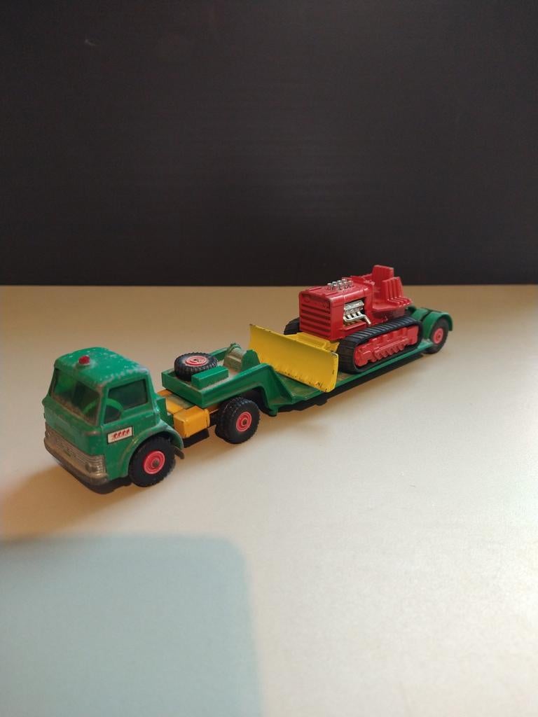 Matchbox K-17 Ford Low Loader & Caterpillar - 1966, Ophalen of Verzenden, Gebruikt