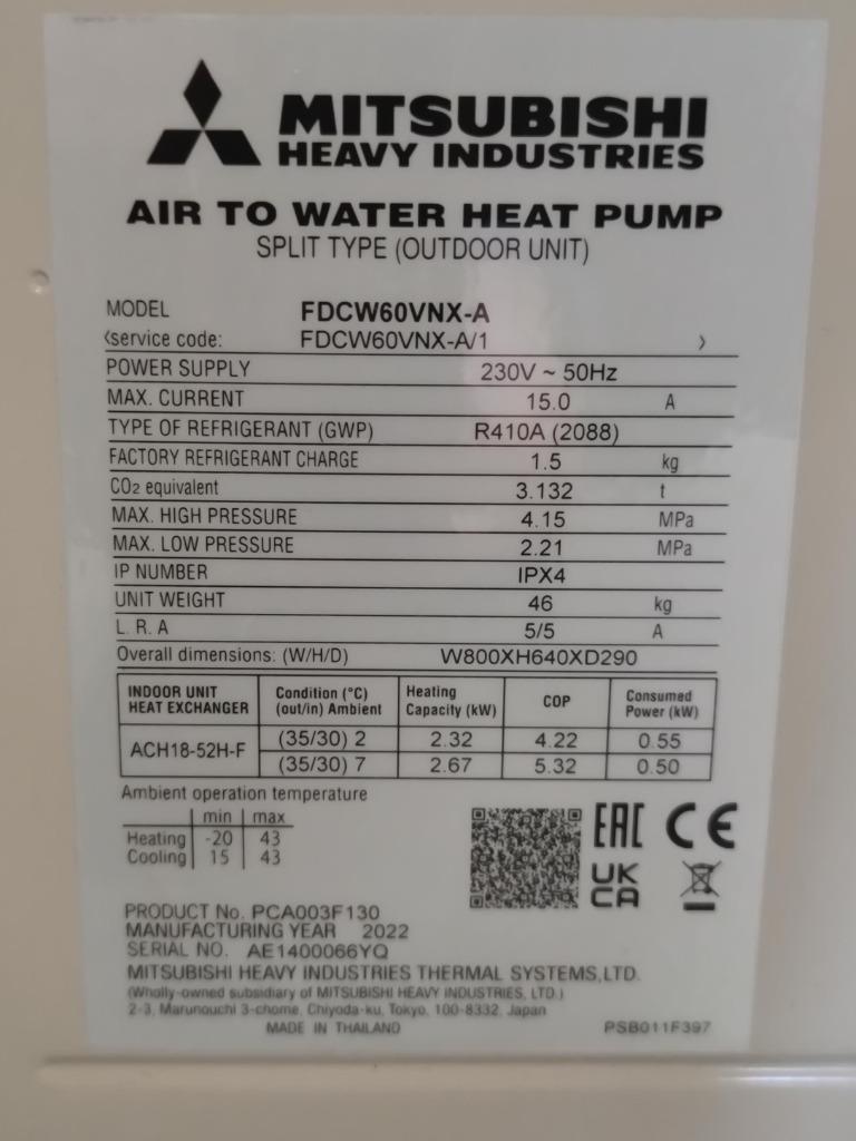 Mitsubishi Hydrolution lucht/water warmtepomp FDCW60VNX-A, Koelen en Ontvochtigen, Timer, Nieuw, 3 snelheden of meer