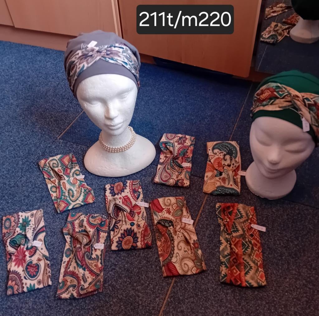 Leuke nieuwe haarbanden en chemo mutsjes ruime keus, Ophalen of Verzenden, Nieuw, Maat 46/48 (XL) of groter, Sjaal