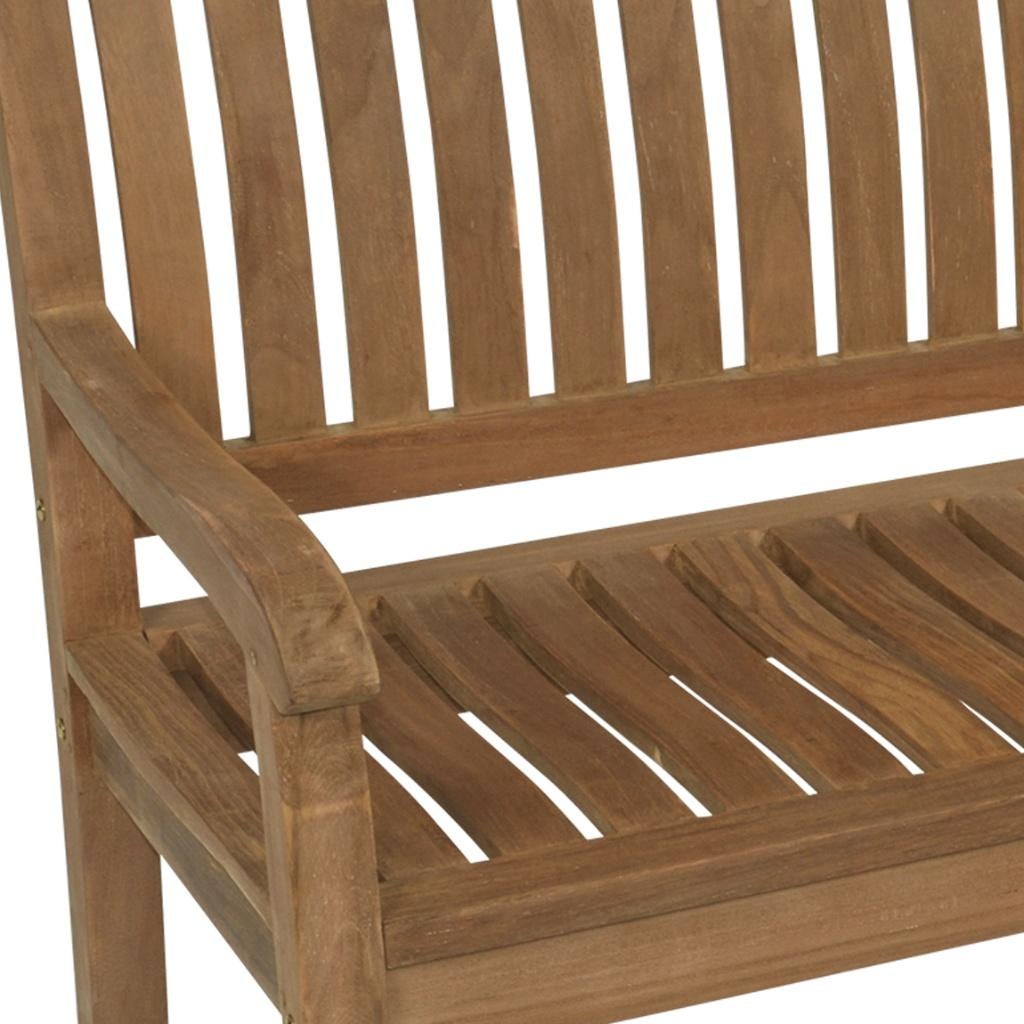 Teakhouten tuinbank met gebogen rugleuning - 180 cm, Ophalen of Verzenden, Nieuw, Teakhout