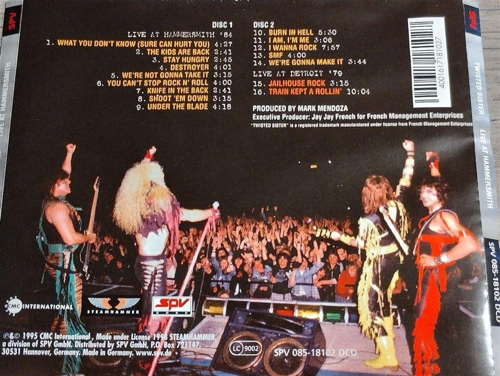 Twisted Sister – Live At Hammersmith [2 CD], Cd's en Dvd's, Ophalen of Verzenden, Zo goed als nieuw