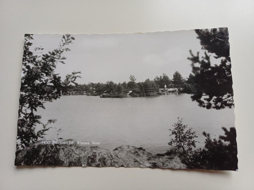 Foto ansichtkaart Hooger Smilde, Blauwe Meer., Verzamelen, Ansichtkaarten | Nederland, Ophalen of Verzenden, 1960 tot 1980, Ongelopen