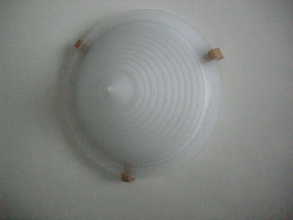 Lamp dikke witte glas Ikea Memphis design '80 - zgan, Ophalen, Zo goed als nieuw, Glas