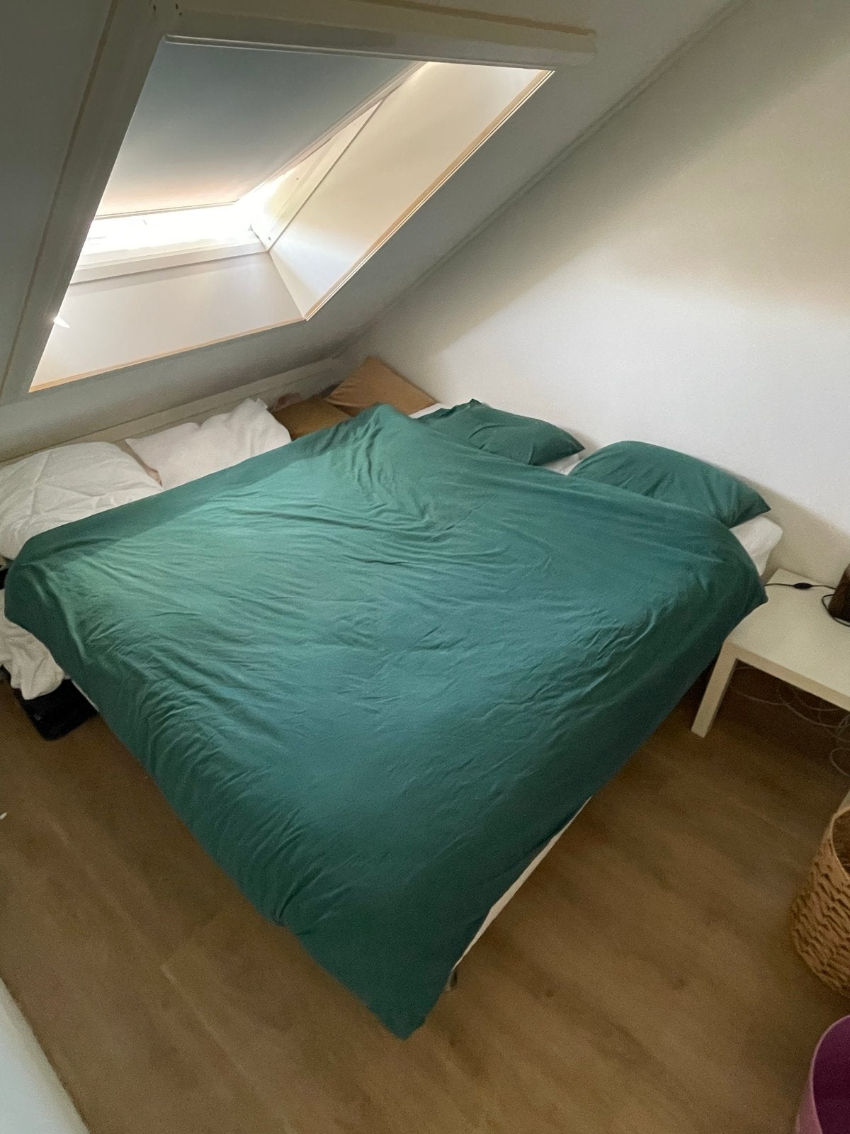 IKEA Sultan Halberg tweepersoonsbed met matrassen, Ophalen, Gebruikt, Wit, Tweepersoons