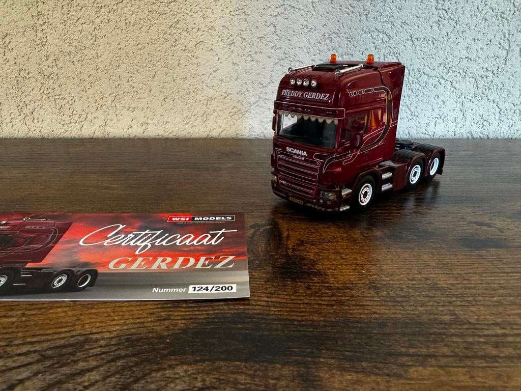 WSI Scania Freddy Gerdez, Overige merken, 1:50 of kleiner, Ophalen of Verzenden, Zo goed als nieuw