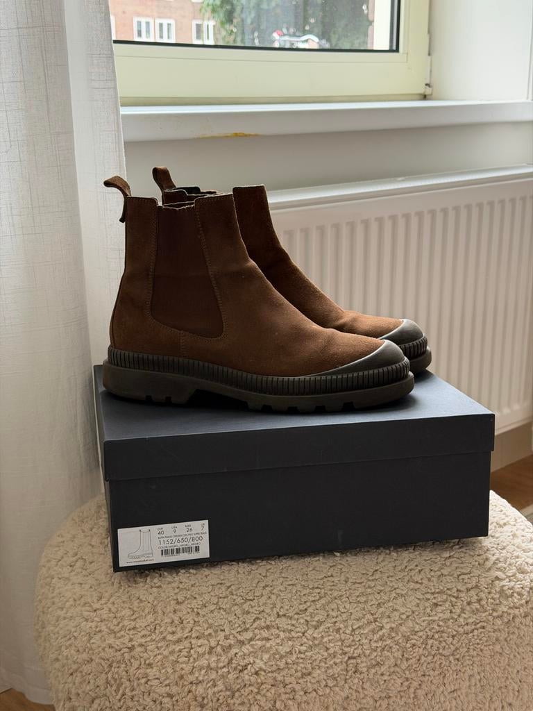 Bruine suède chelsea boots - Maat 43- massimo dutti, Bruin, Boots, Ophalen of Verzenden, Gedragen