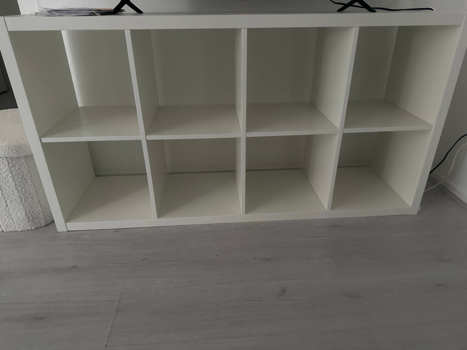 Witte Kallax kast met 8 vakken, Ophalen, Met plank(en), Gebruikt, 100 tot 150 cm