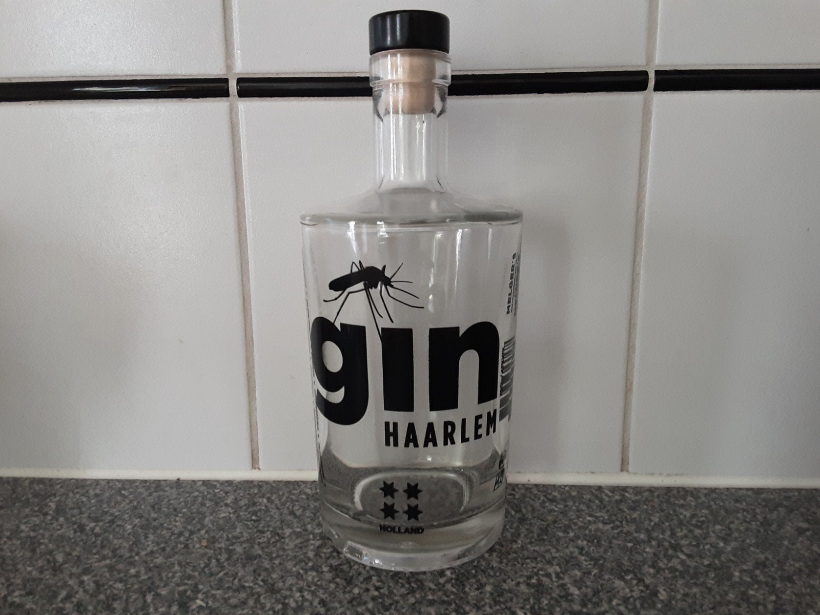 Lege Gin Haarlem fles, waterfles, muggenstad Haarlem, mug, Glas of Glazen, Ophalen of Verzenden, Overige stijlen, Glas