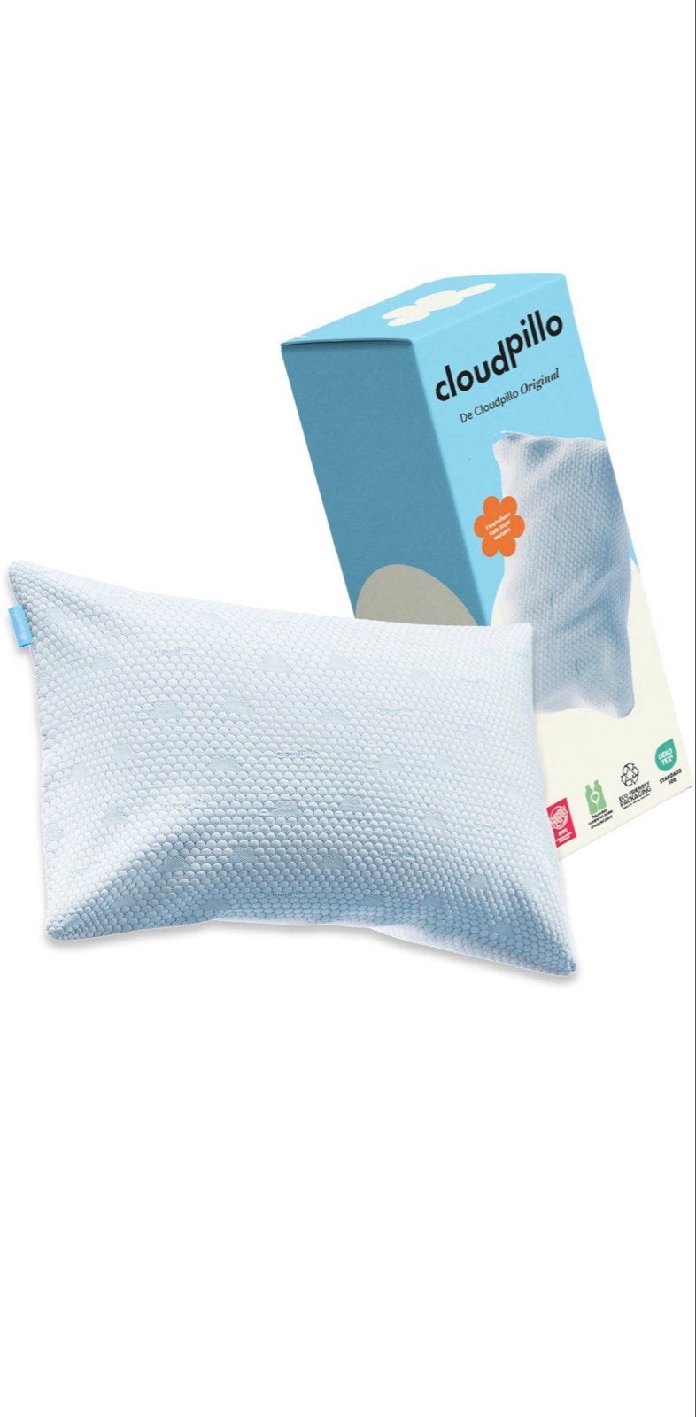 2Cloudpillo Original Kussen - Zo goed als nieuw, Eenpersoons, Blauw, Ophalen of Verzenden, Zo goed als nieuw