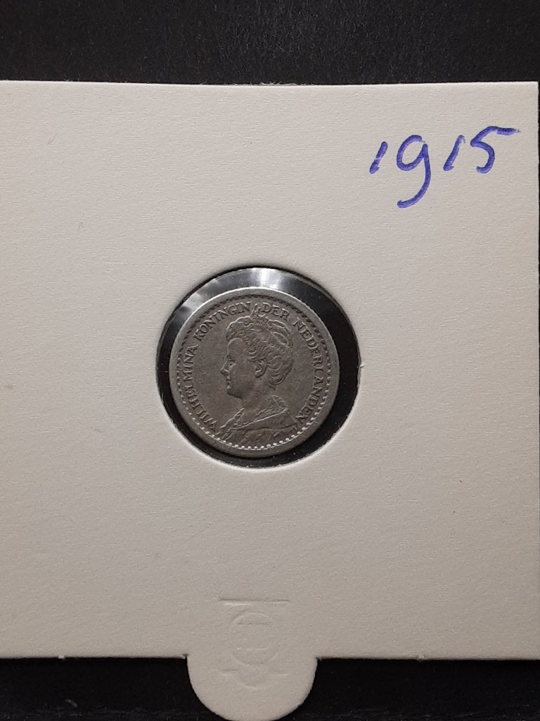 10 cent 1915 Koningin Wilhelmina, Verzenden, Zilver, 10 cent, Koningin Wilhelmina