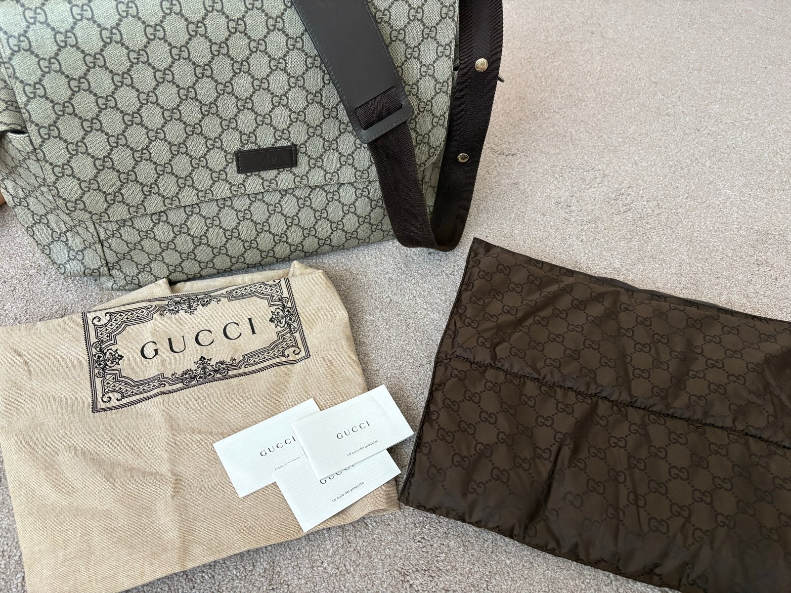 Originele Gucci luiertas, Gucci, Extra vakken, Zo goed als nieuw, Beige