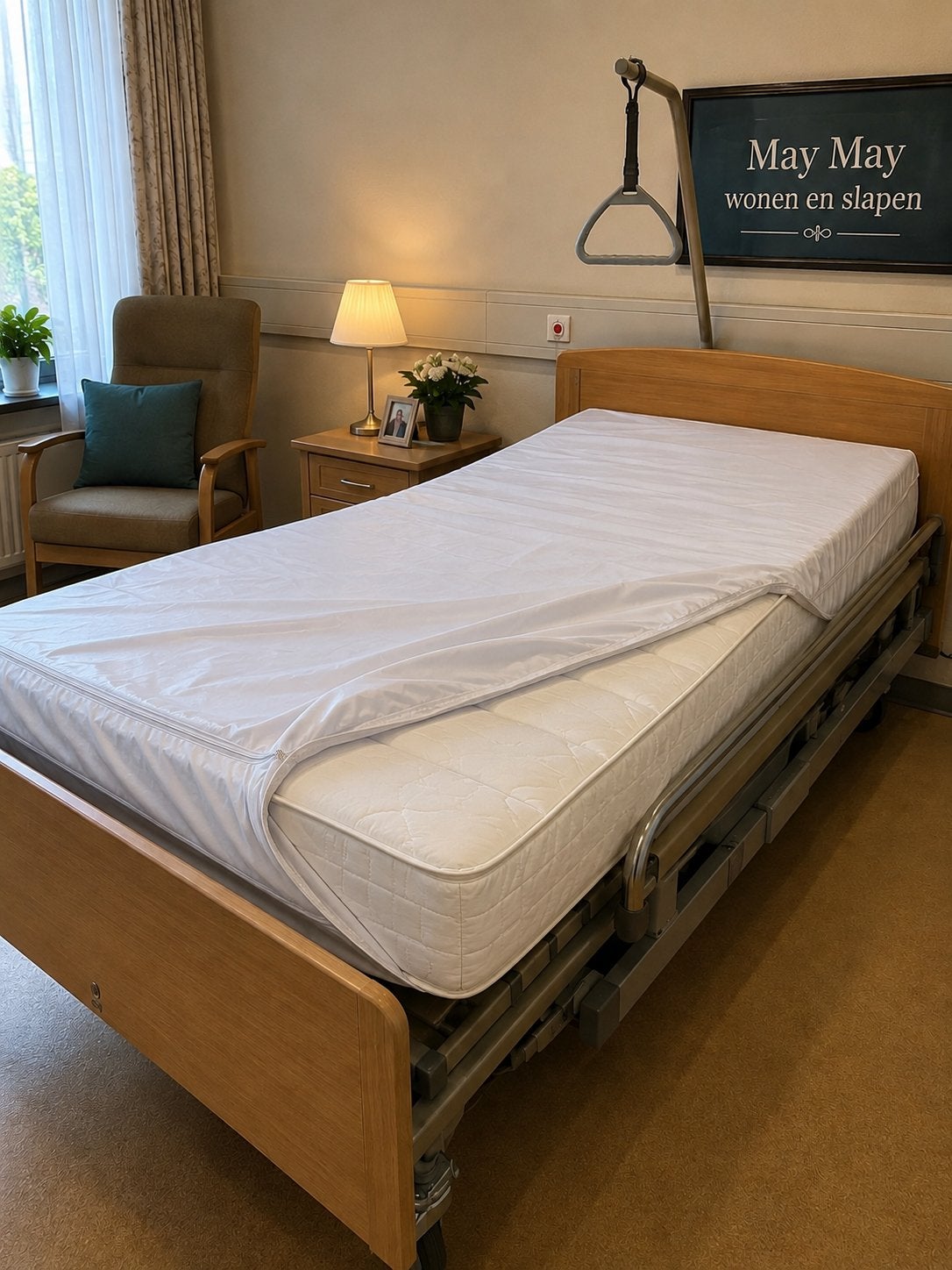 Incontinetie matras hoes 90x200x16cm. Kleur wit €9,95, Ophalen, 90 cm, Eenpersoons, Nieuw