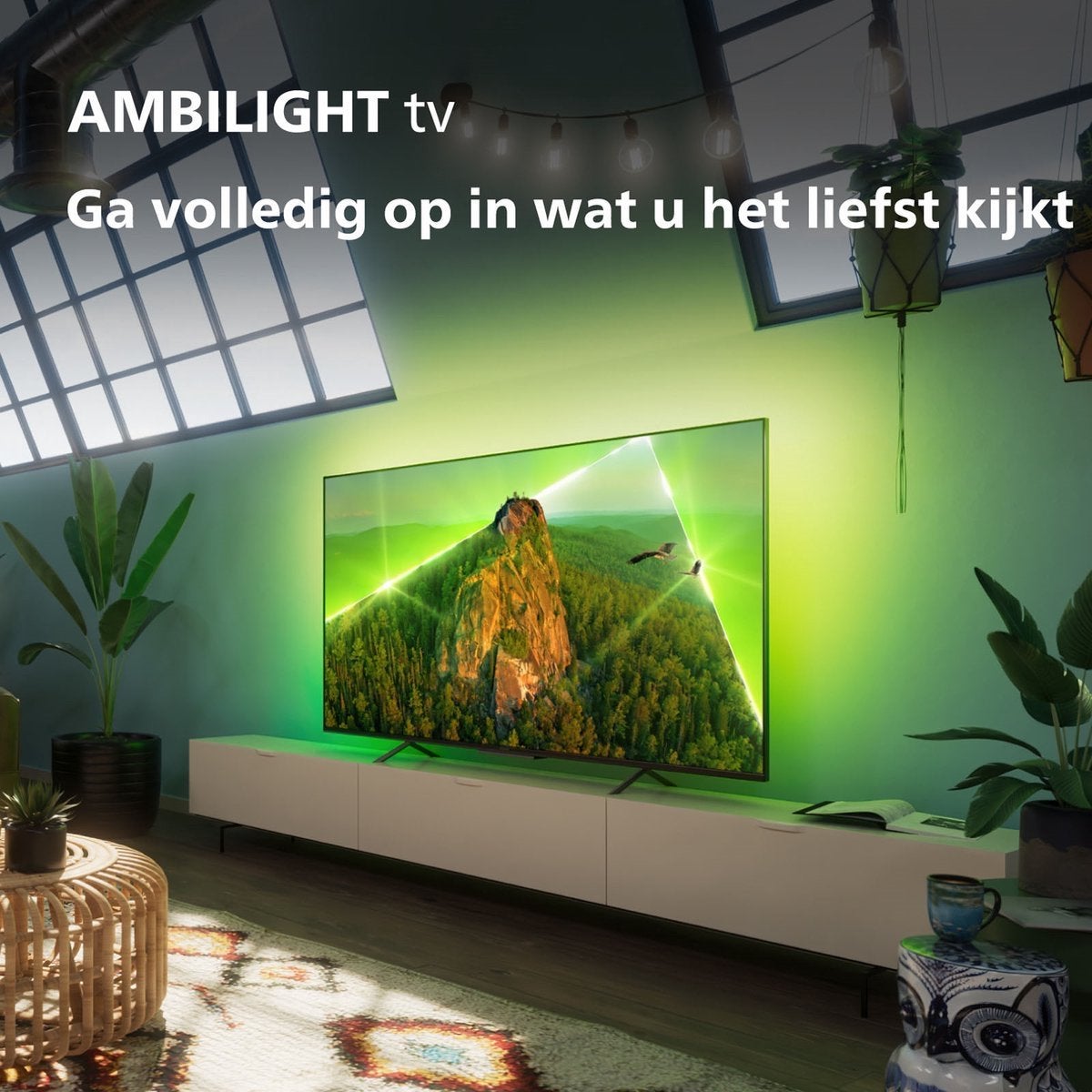 Philips Ambilight TV 55 inch (55PUS8108/12) + muurbeugel, Ophalen, Philips, LED, 50 Hz