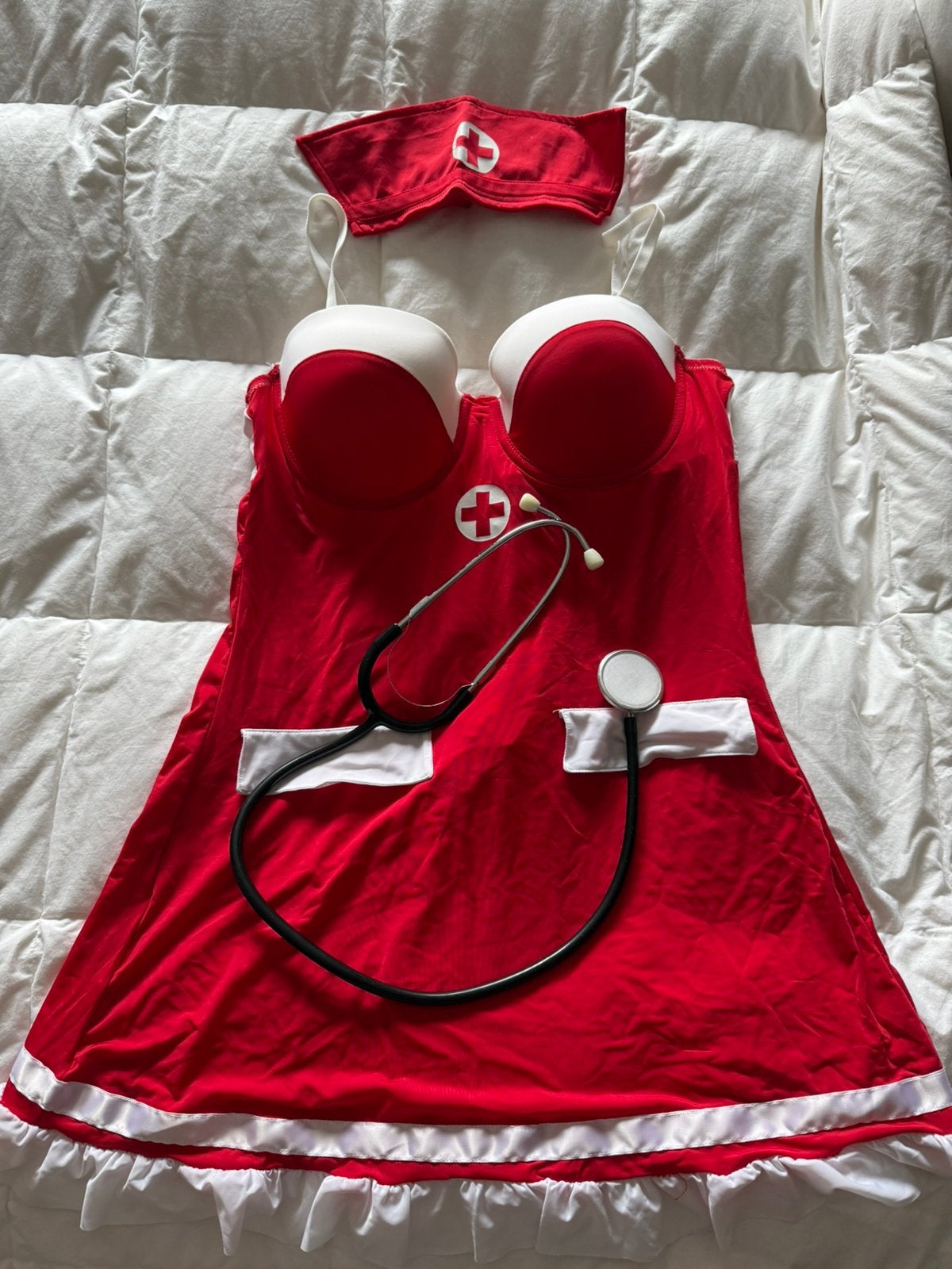 Super spannend verpleegster torselet maat 85B, Kleding | Dames, Verzenden, Rood, Body of Korset