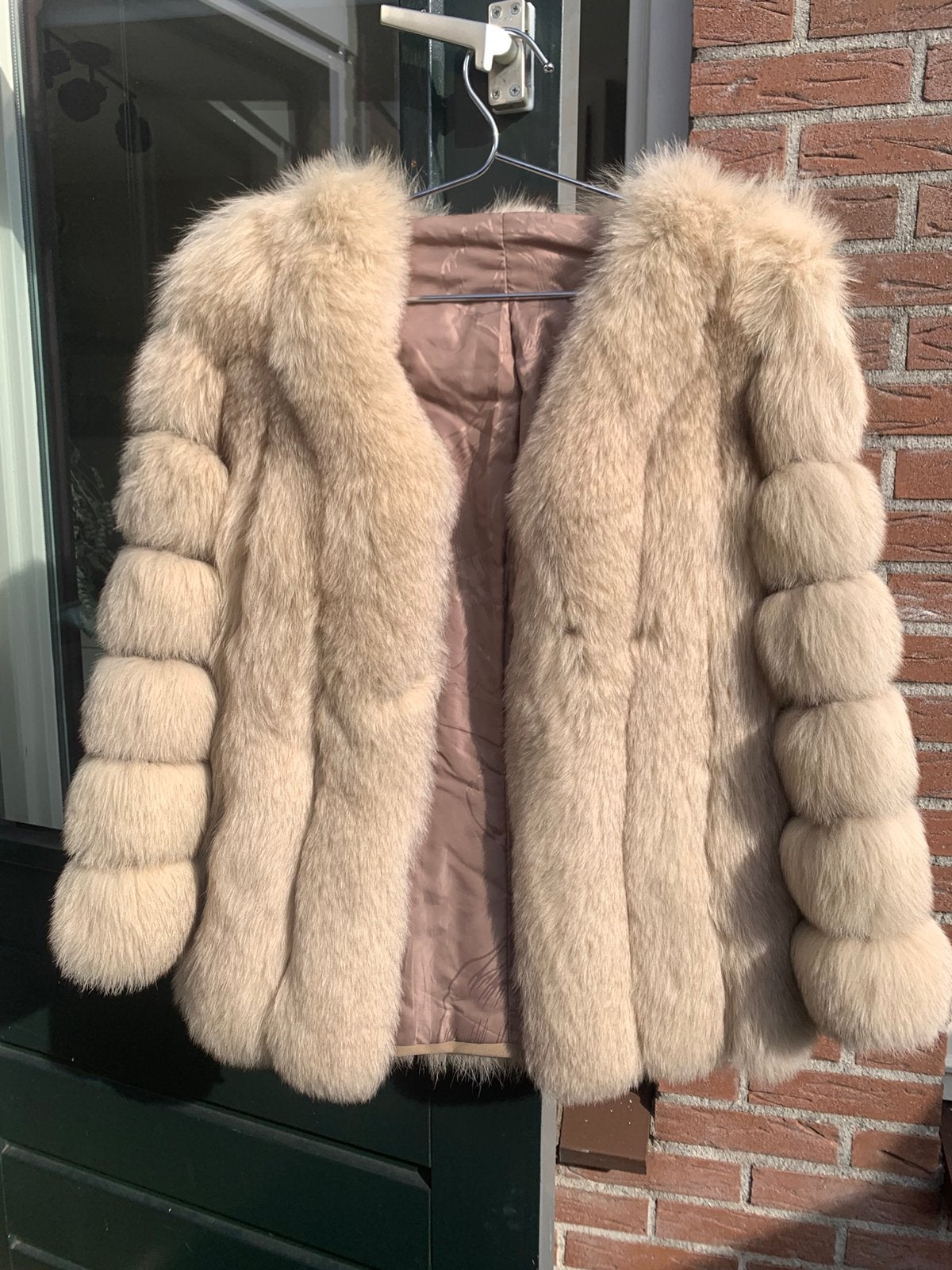 Bontjas, vos, maat s, Kleding | Dames, Ophalen of Verzenden, Zo goed als nieuw, Maat 36 (S), Beige