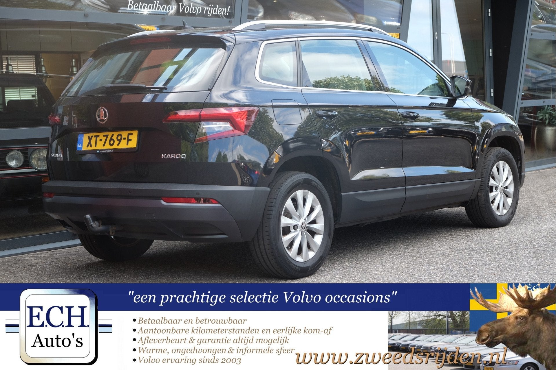 Skoda Karoq 1.5 TSI 150pk ACT Automaat (bj 2018), Auto's, Stof, 4 cilinders, Zwart, Karoq