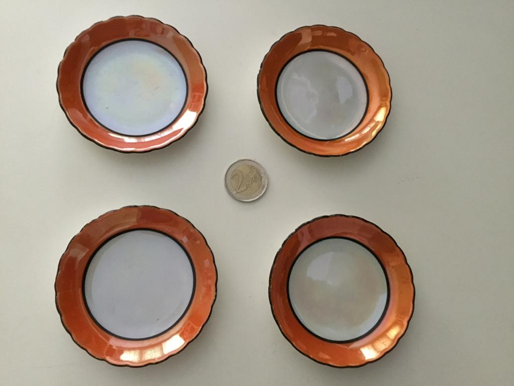 4 antieke Petit four schoteltjes ( in Hilversum ), Ophalen of Verzenden