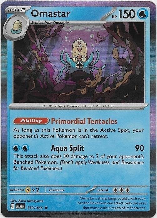 Pokemon 151,  Omastar [holo] 139/165, Verzenden, Nieuw, Losse kaart