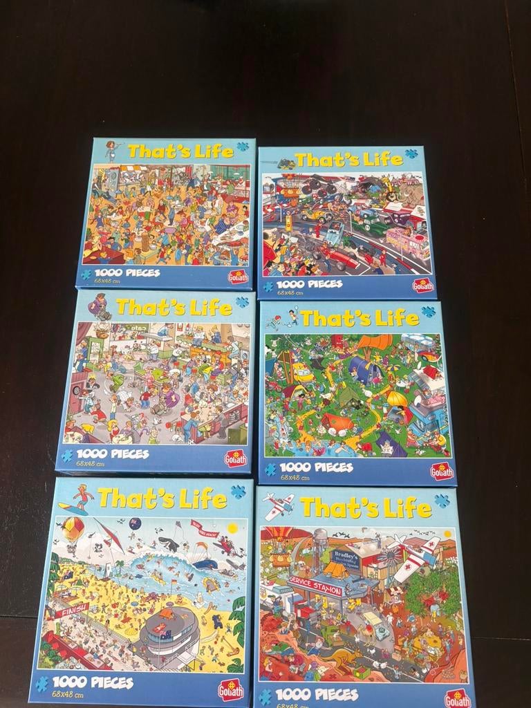 Te koop 6 kleine puzzels that’s life, Ophalen, 500 t/m 1500 stukjes, Zo goed als nieuw
