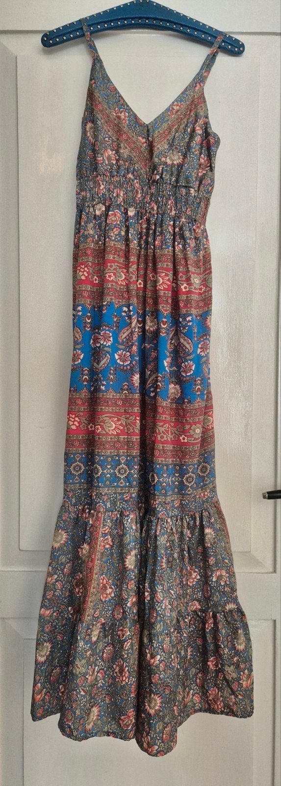 Zomerse maxi-jurk met bloemenprint (boho dress), Kleding | Dames, Meerkleurig, Ophalen of Verzenden, Maat 36 (S), Onder de knie