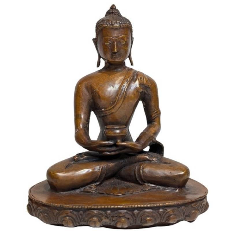 Boeddha beeld uit Himalaya – brons – 24 cm
