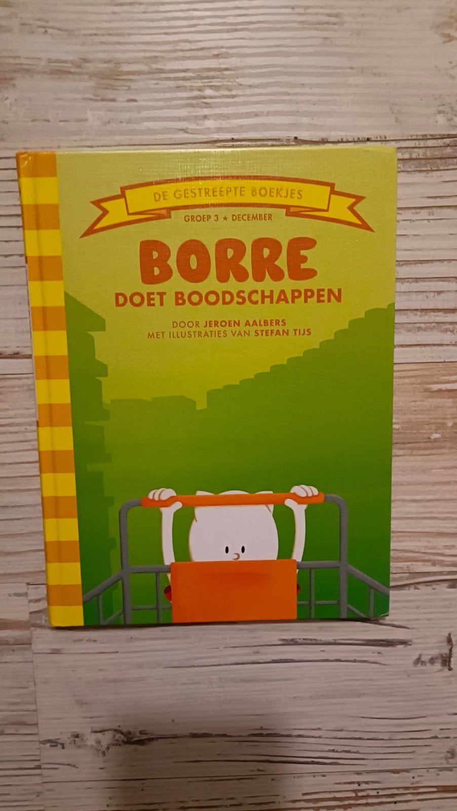 Borre Doet Boodschappen - De Gestreept Boekjes, Ophalen of Verzenden, Zo goed als nieuw, Jeroen Aalbers, Fictie algemeen