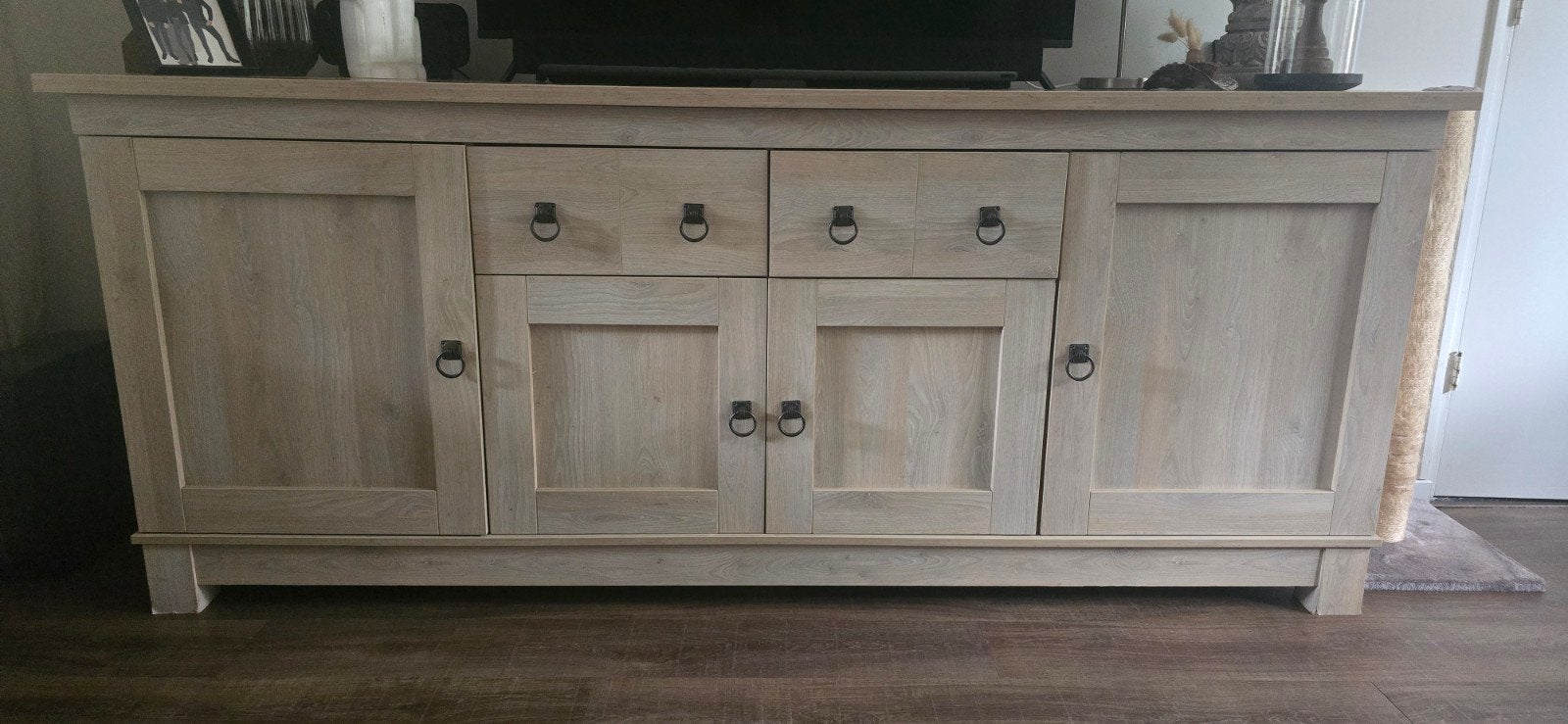 Complete set: Dressoir, Glazenkast, Eet- en Salontafel, Ophalen, Gebruikt, Met lade(s), Overige houtsoorten