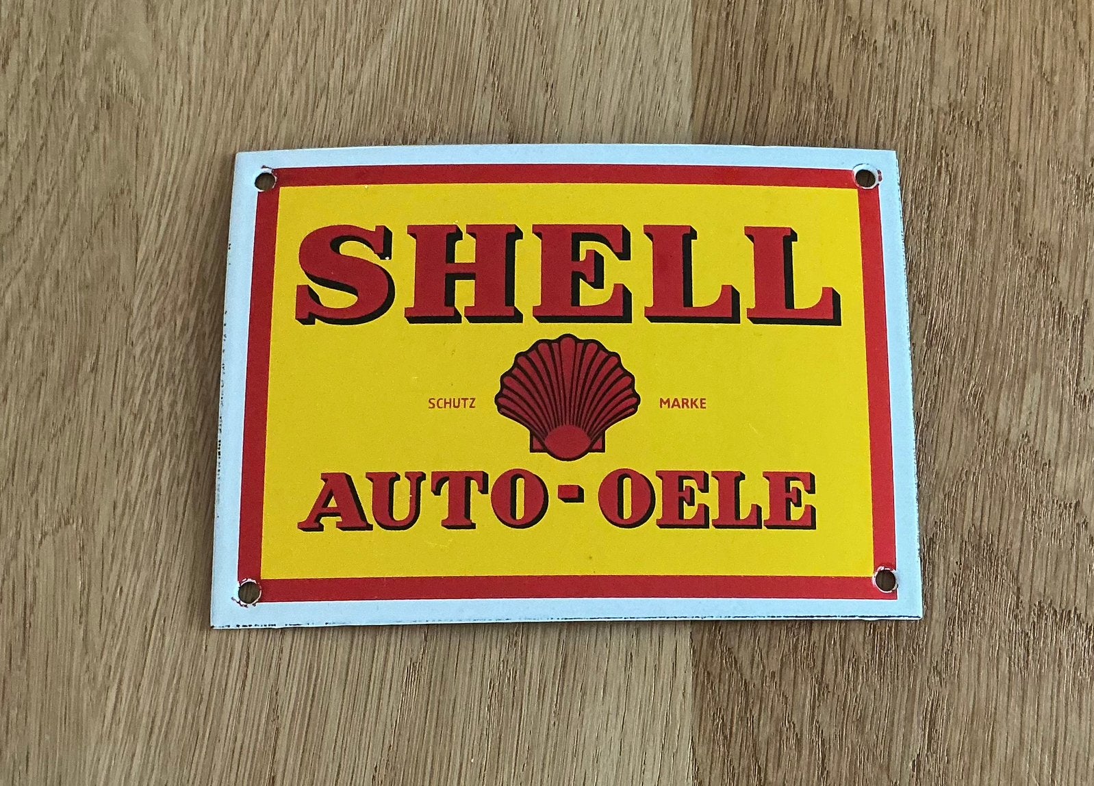 Emaille bordje SHELL formaat deurpostje, Antiek en Kunst, Ophalen of Verzenden
