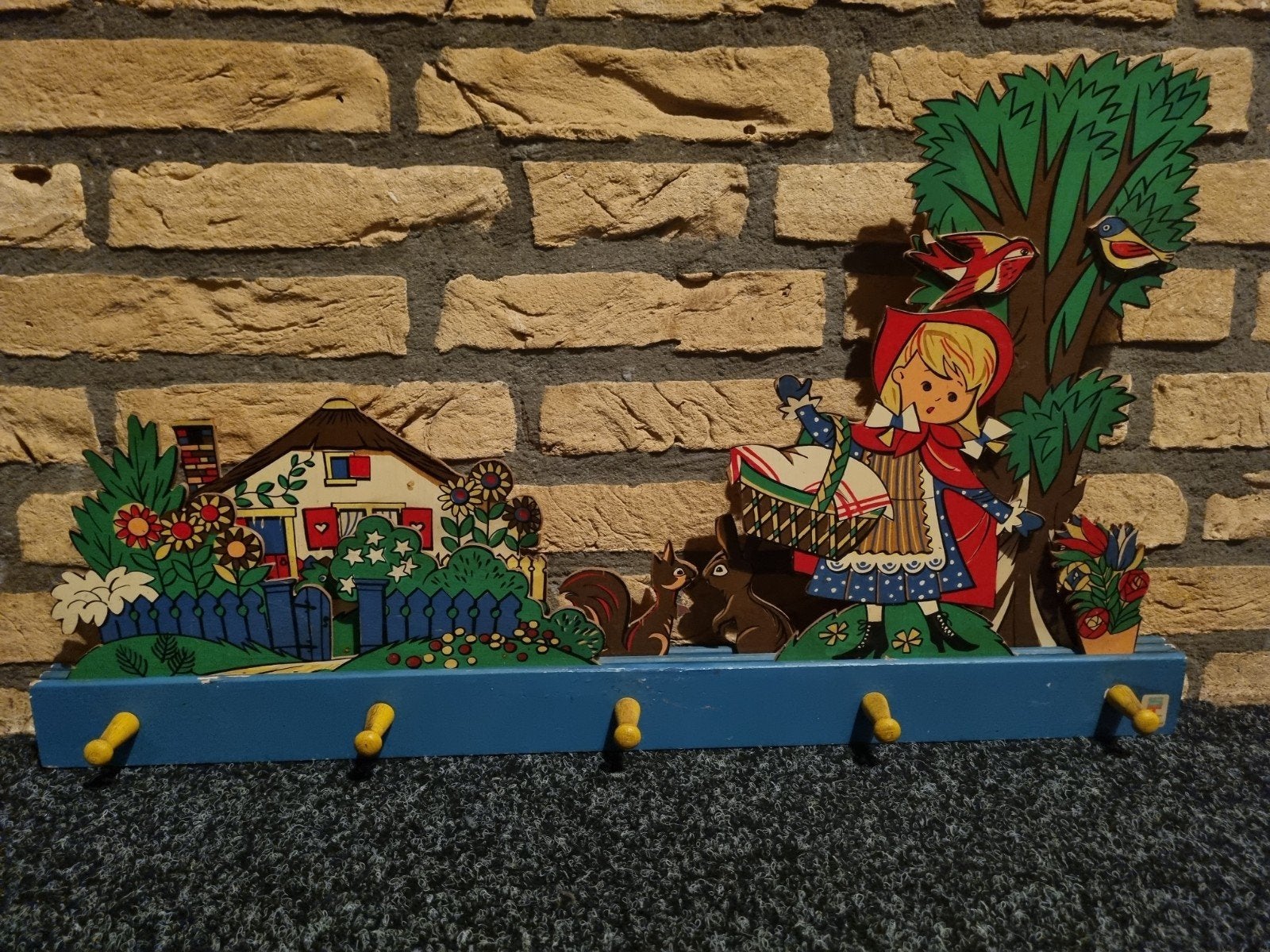 Vintage kinder kapstok Roodkapje - Simplex Toys Holland, Ophalen of Verzenden, Gebruikt