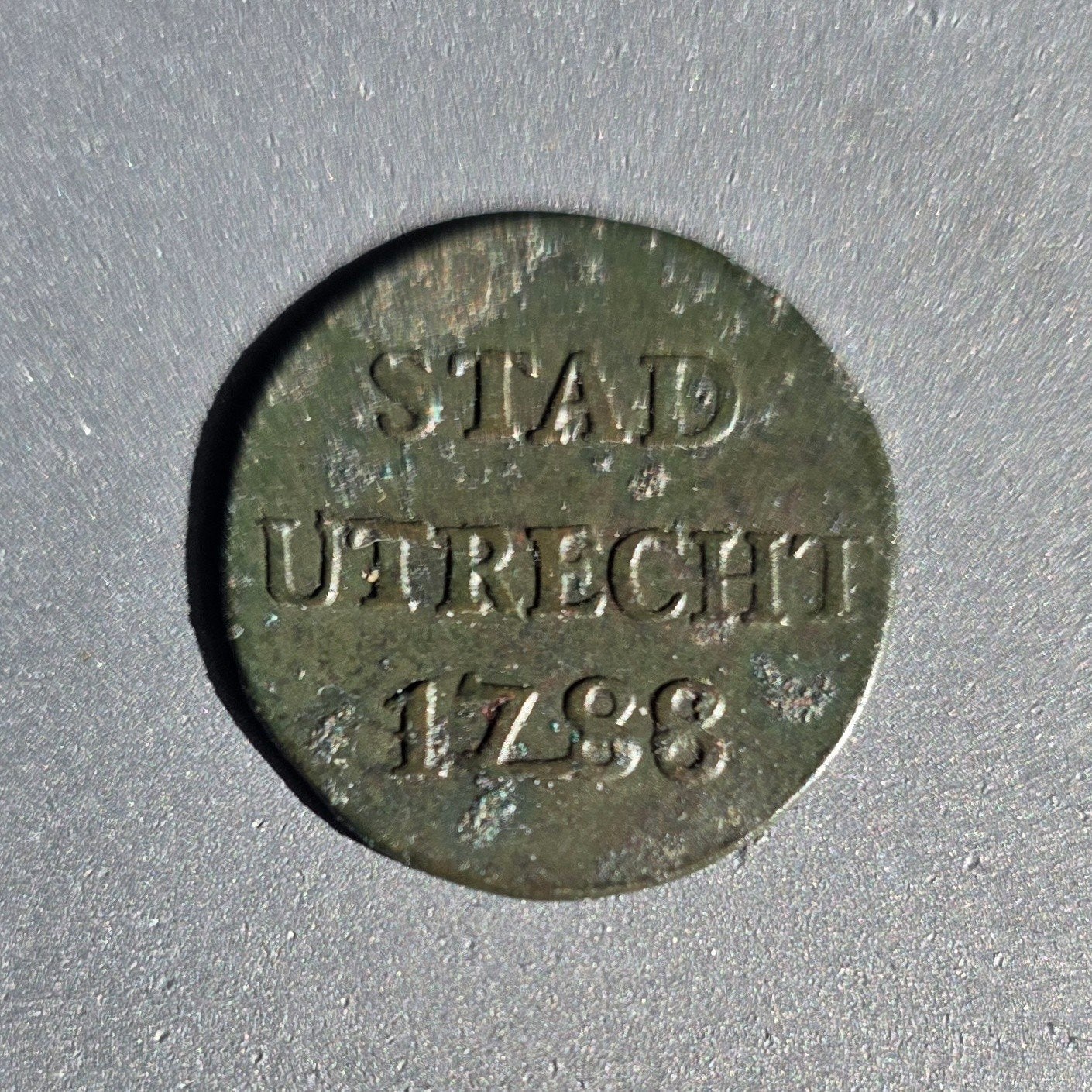 Zeldzaam! Misslag duit 1788 Stad Utrecht (Zie de "7"), Postzegels en Munten, Ophalen of Verzenden, Vóór koninkrijk, Overige waardes