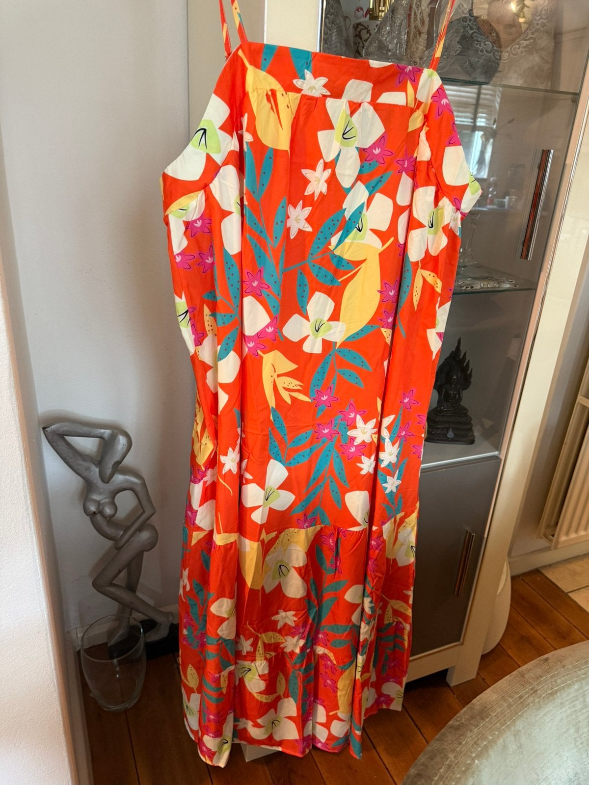 Chic Me zomerjurk maat 50 met bloemenprint, Kleding | Dames, Grote Maten, Ophalen of Verzenden, Nieuw, Oranje, Jurk