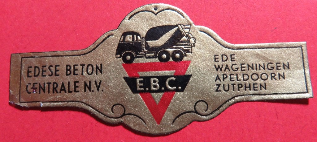Sigarenbandje Reclamebandje Edese Betoncentrale, Verzenden, Gebruikt, Sigarenbandjes