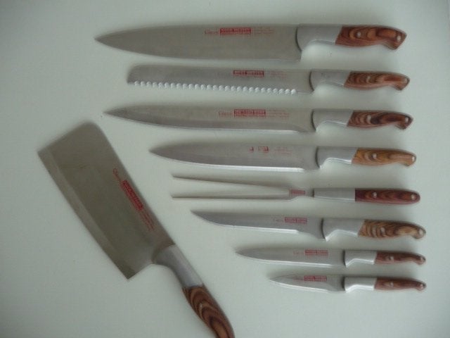 9 delig MESSENSET - Stainless rostfrei inox, Ophalen of Verzenden, Gebruikt, Rvs of Chroom