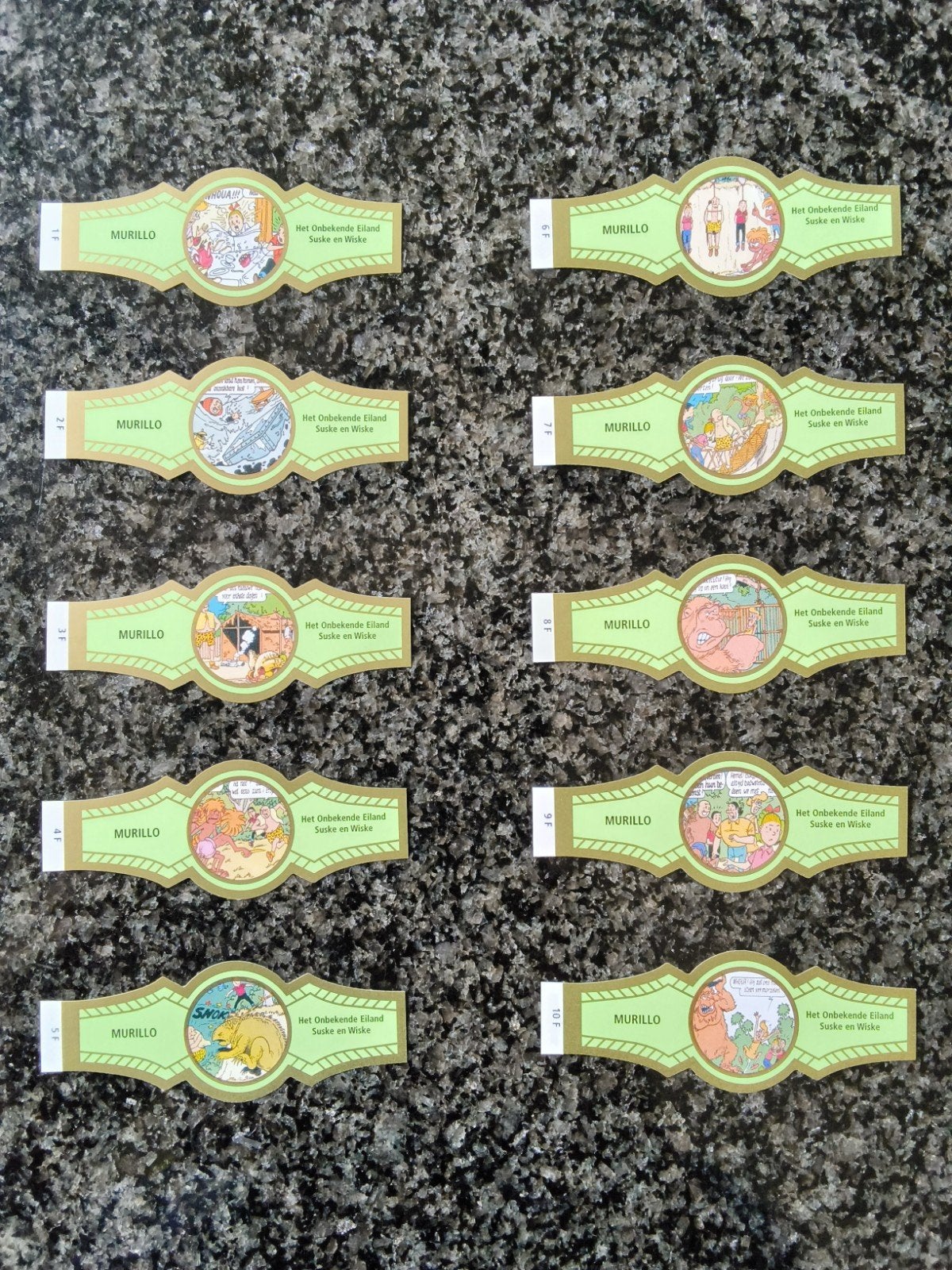 Suske en Wiske sigarenbandjes Het onbekende eiland (groen), Ophalen of Verzenden, Nieuw