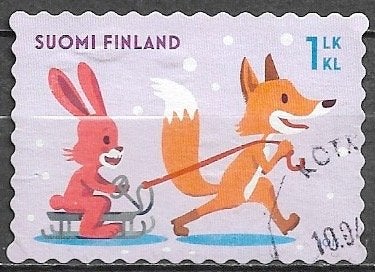 FINLAND 1 LK zegel Valentijnsdag 2015, Verzenden, Finland, Gestempeld