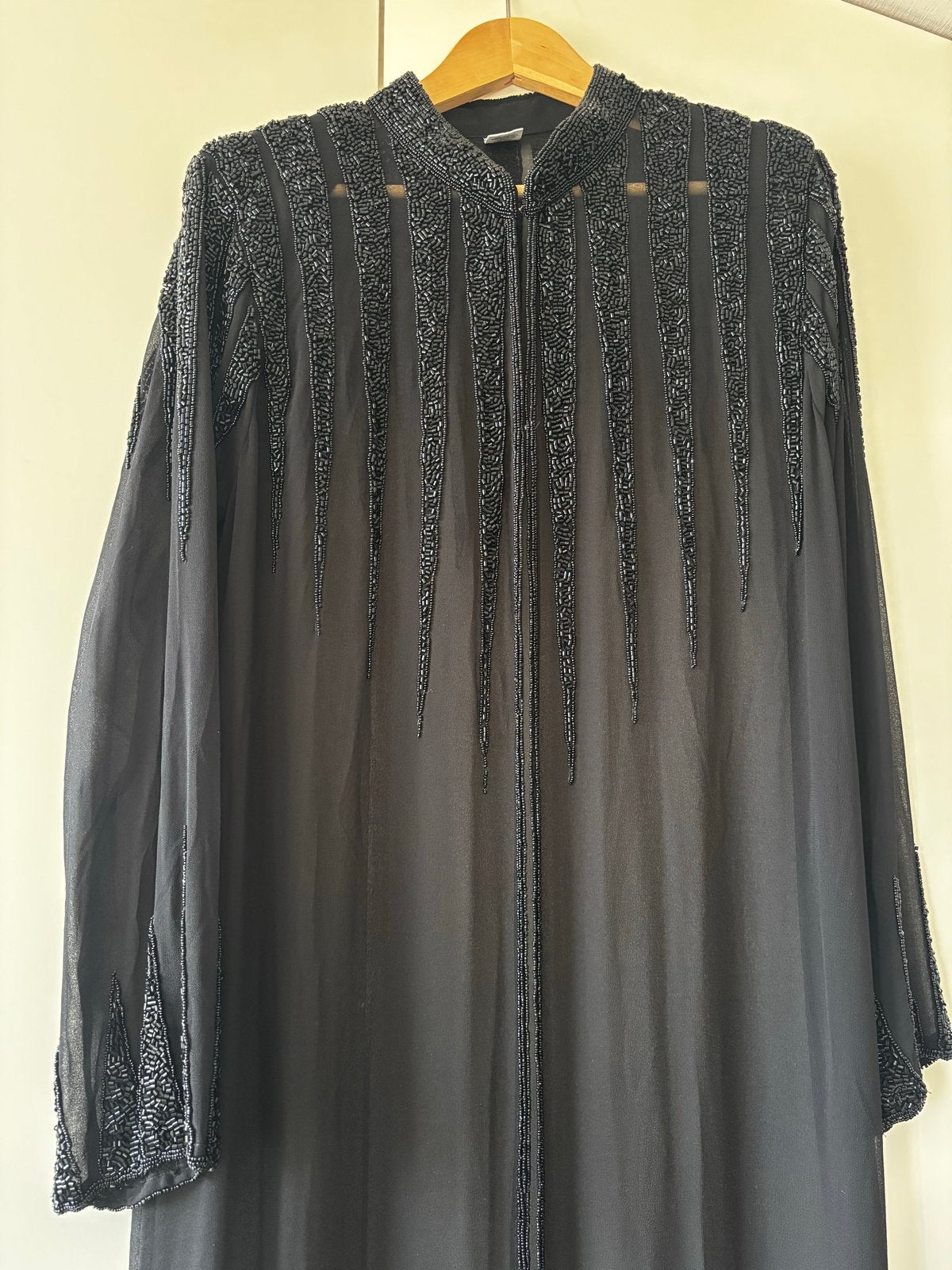 Nieuwe Zwarte Abaya met Kralen - Maat XL, Kleding | Dames, Ophalen of Verzenden, Nieuw, Maat 46/48 (XL) of groter, Zwart
