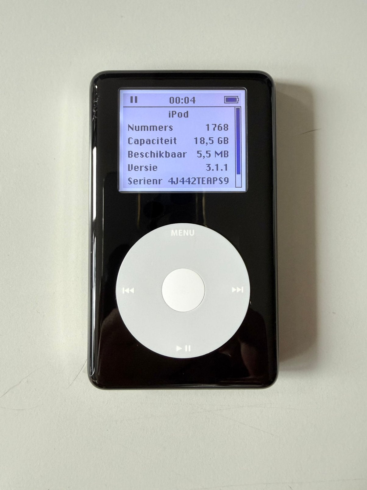 Apple iPod Classic 20GB Nieuwe accu, frontplate en gepolijst, ., Zwart, Refurbished, Ophalen of Verzenden