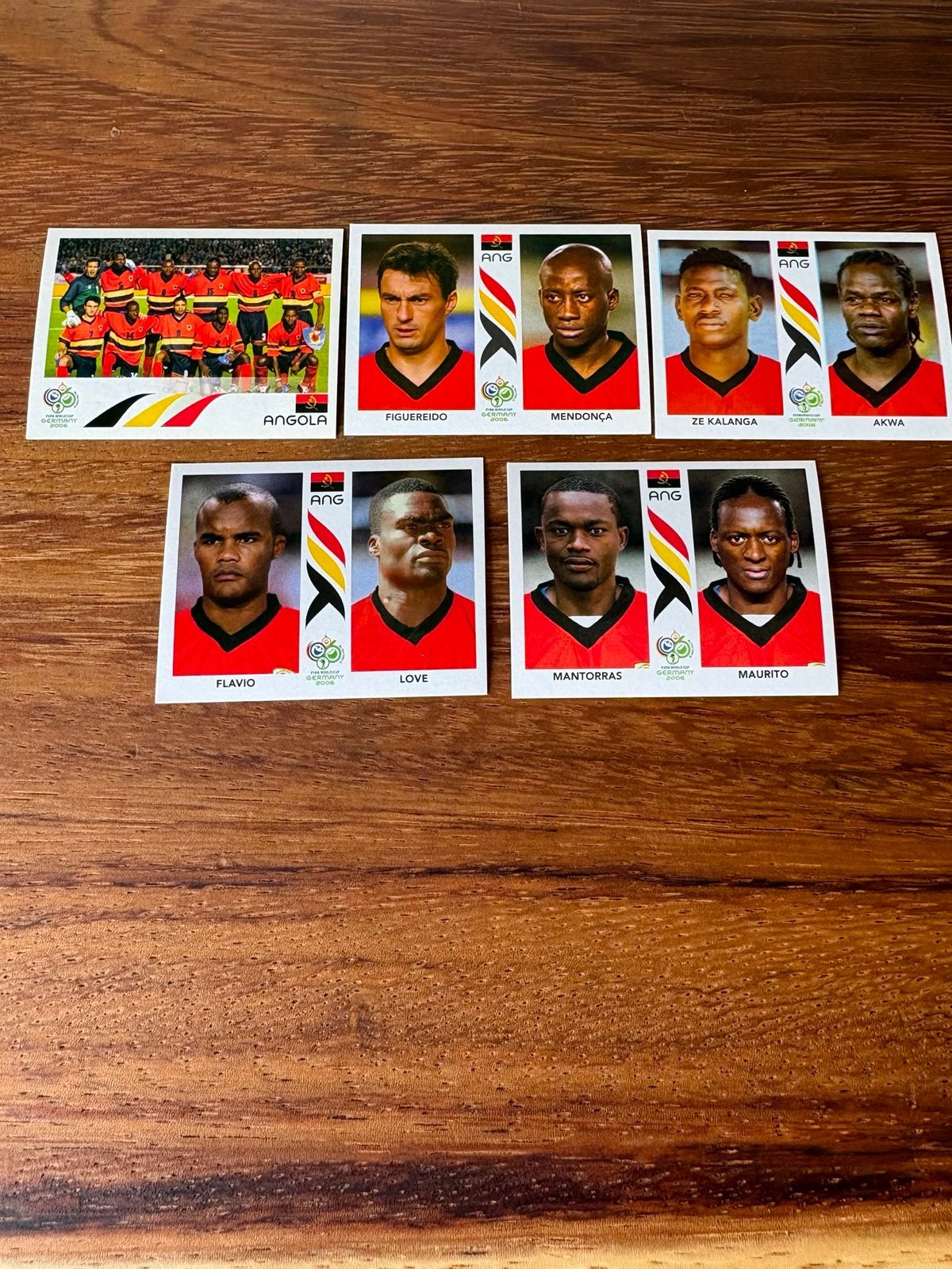 WK 2006 Angola Panini Stickers - Set van 8, Ophalen of Verzenden, Zo goed als nieuw, Meerdere stickers