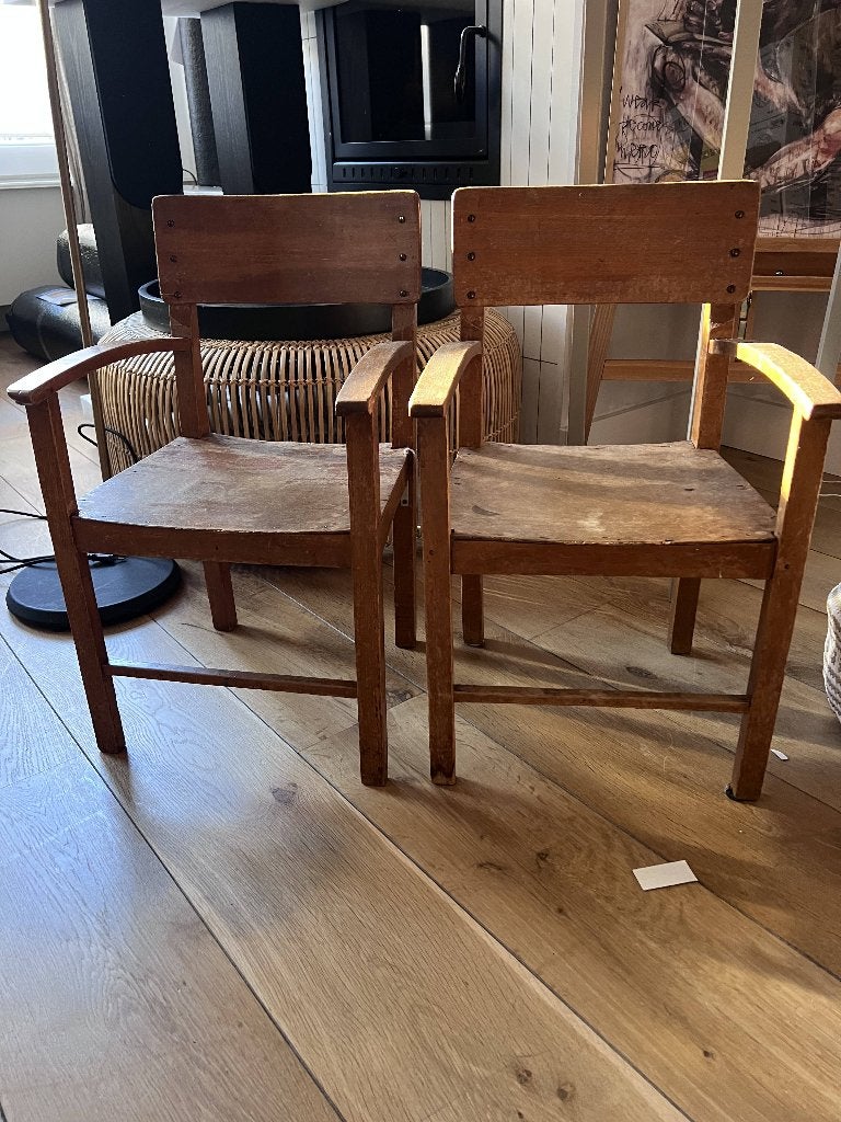 2 vintage kinderstoeltjes - opknap project, Ophalen, Gebruikt, Stoel(en)