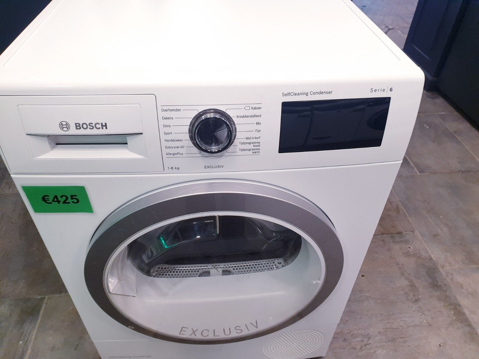 warmtepomp droger Bosch 8kg Exclusiv A+ 1JAAR Garantie, Ophalen, Overige typen, 8 tot 10 kg, Refurbished