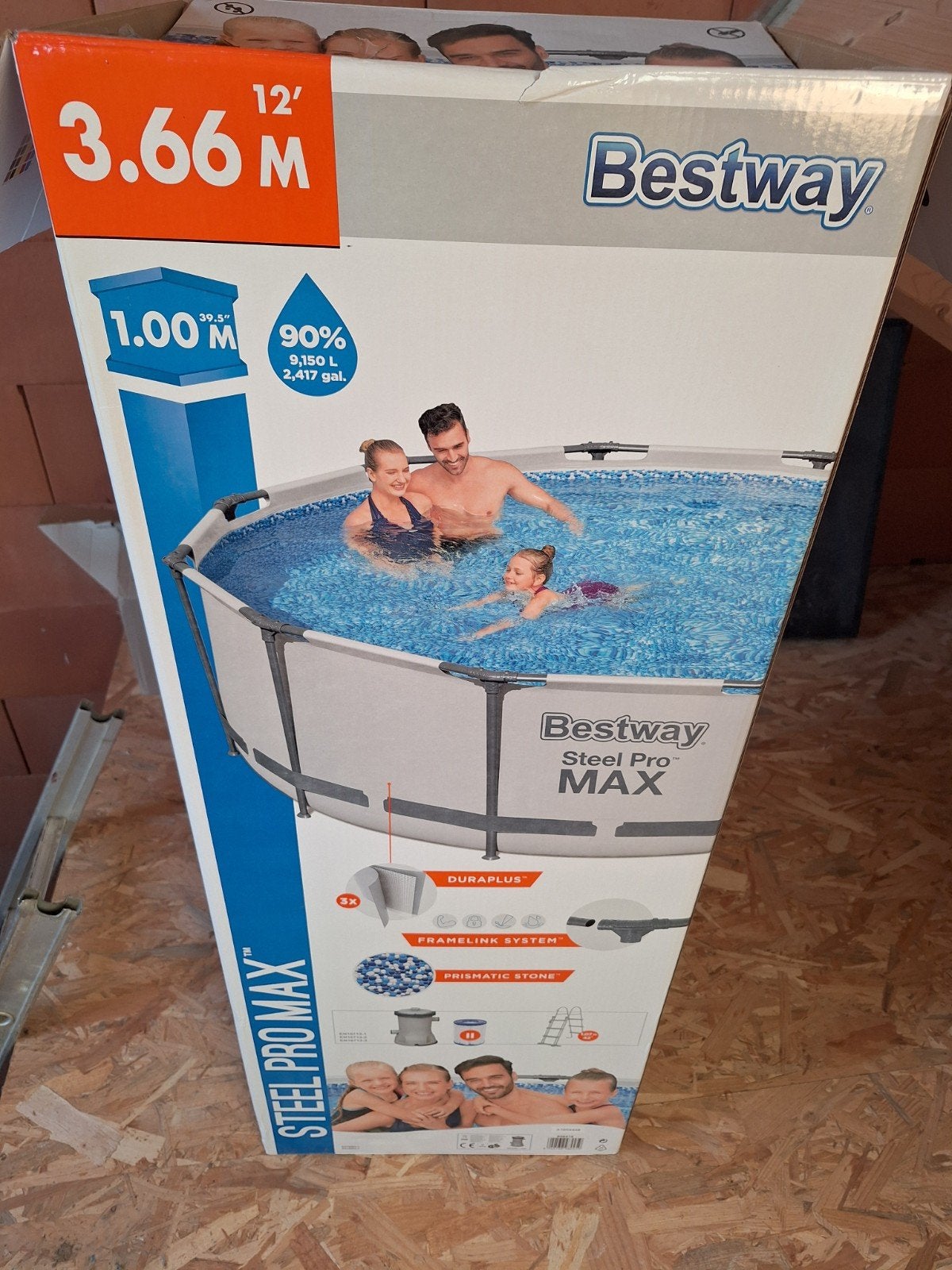 Bestway Steel Pro MAX opzetzwembad met zandfilter, Ophalen, Minder dan 80 cm, Rond, 300 cm of meer
