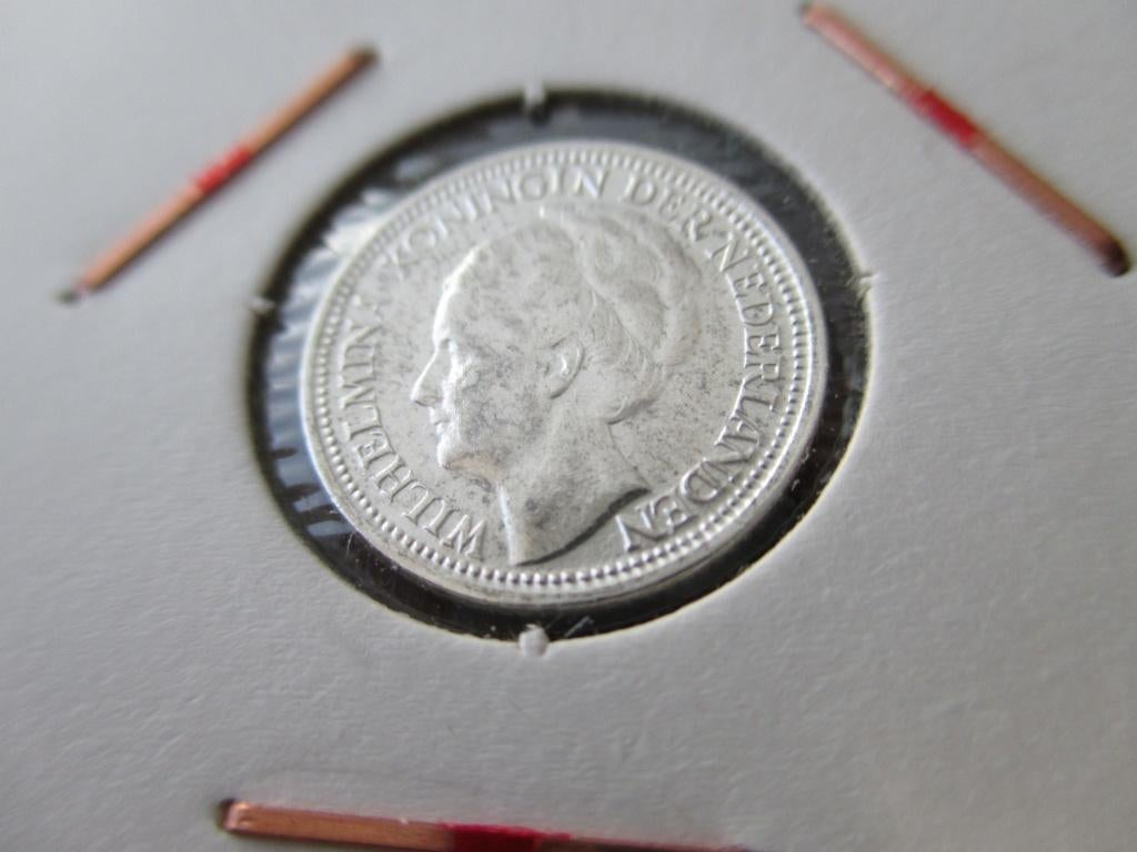 Dubbeltje 1937, Zilver, Ophalen of Verzenden, 10 cent, Koningin Wilhelmina