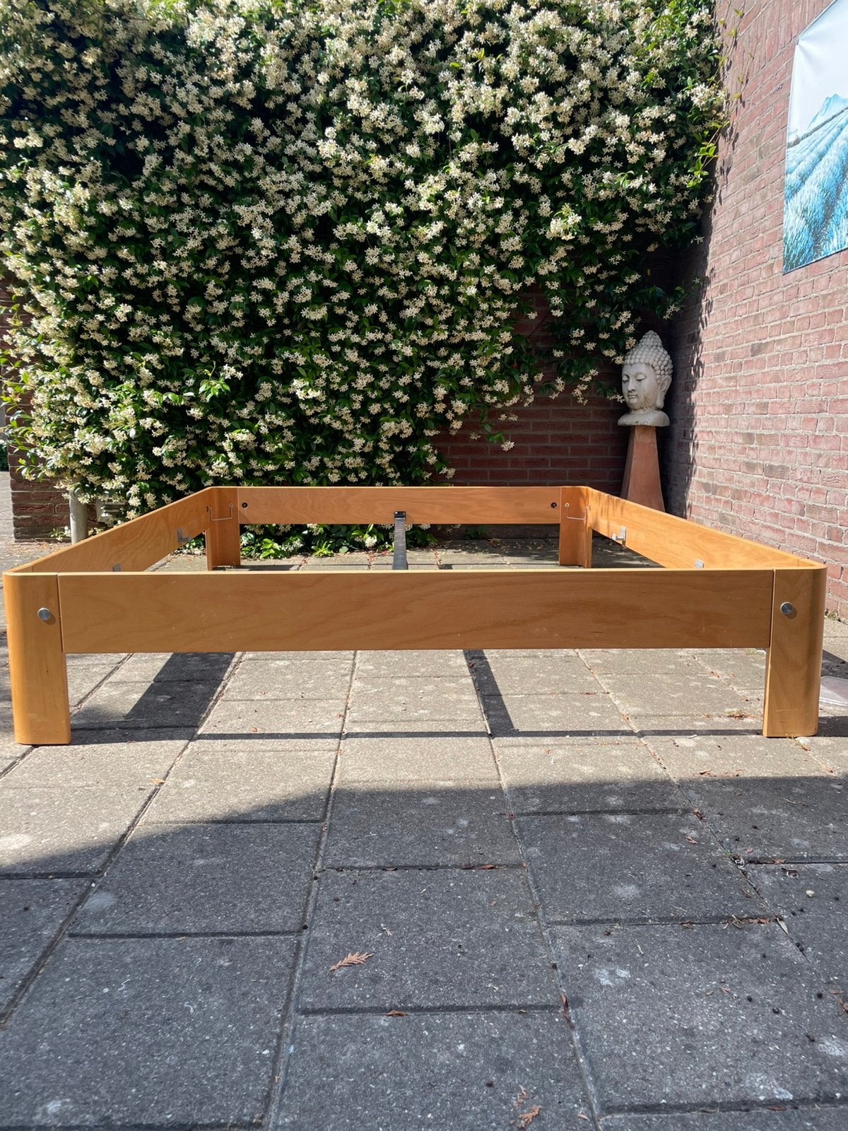 Auping auronde beuken ombouw 160/200/34, Ophalen, Gebruikt, Tweepersoons, 200 cm